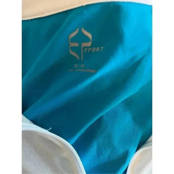 EP SPORT Green and Blue 1/4 Zip Colorblock Shirt - size Medium - Picture 3 of 4